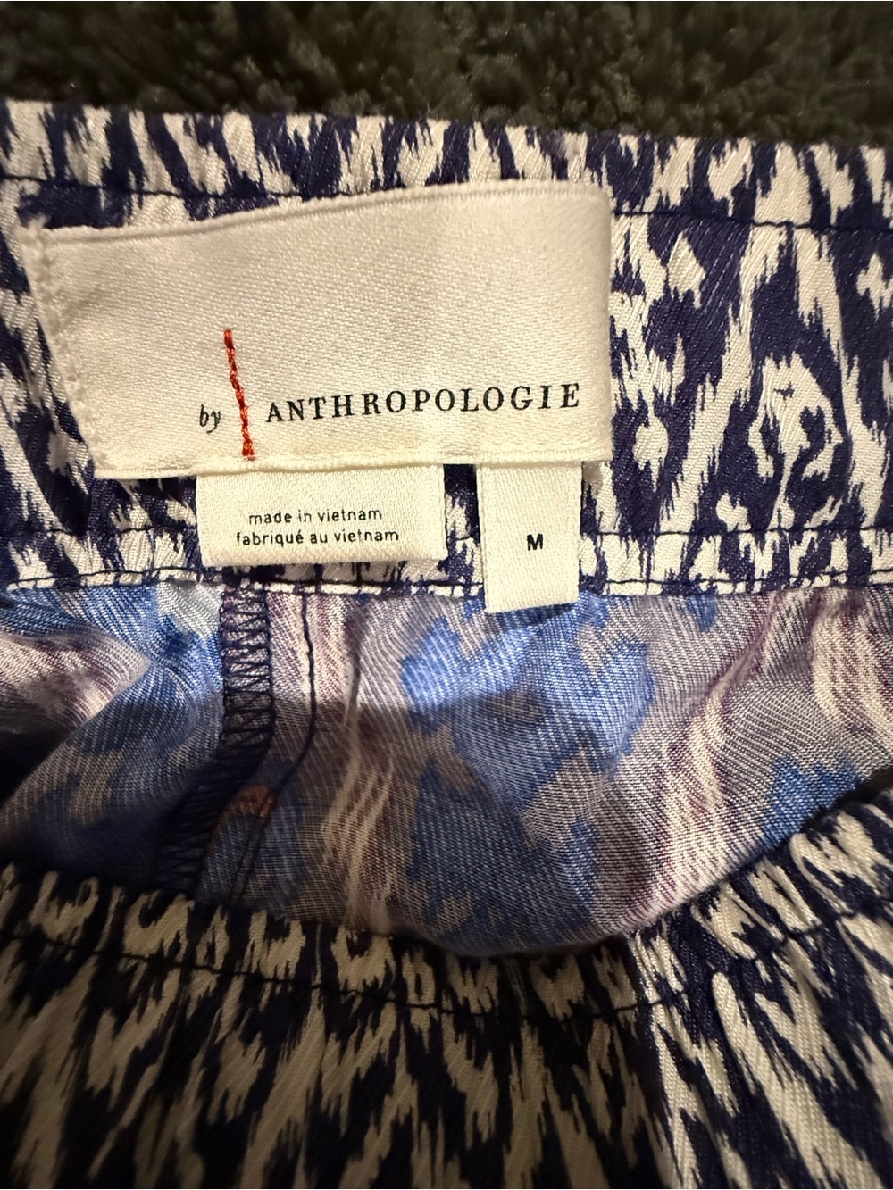Anthropologie Vale Blue Patterned Wide-Leg Printed Pants - Picture 6 of 8